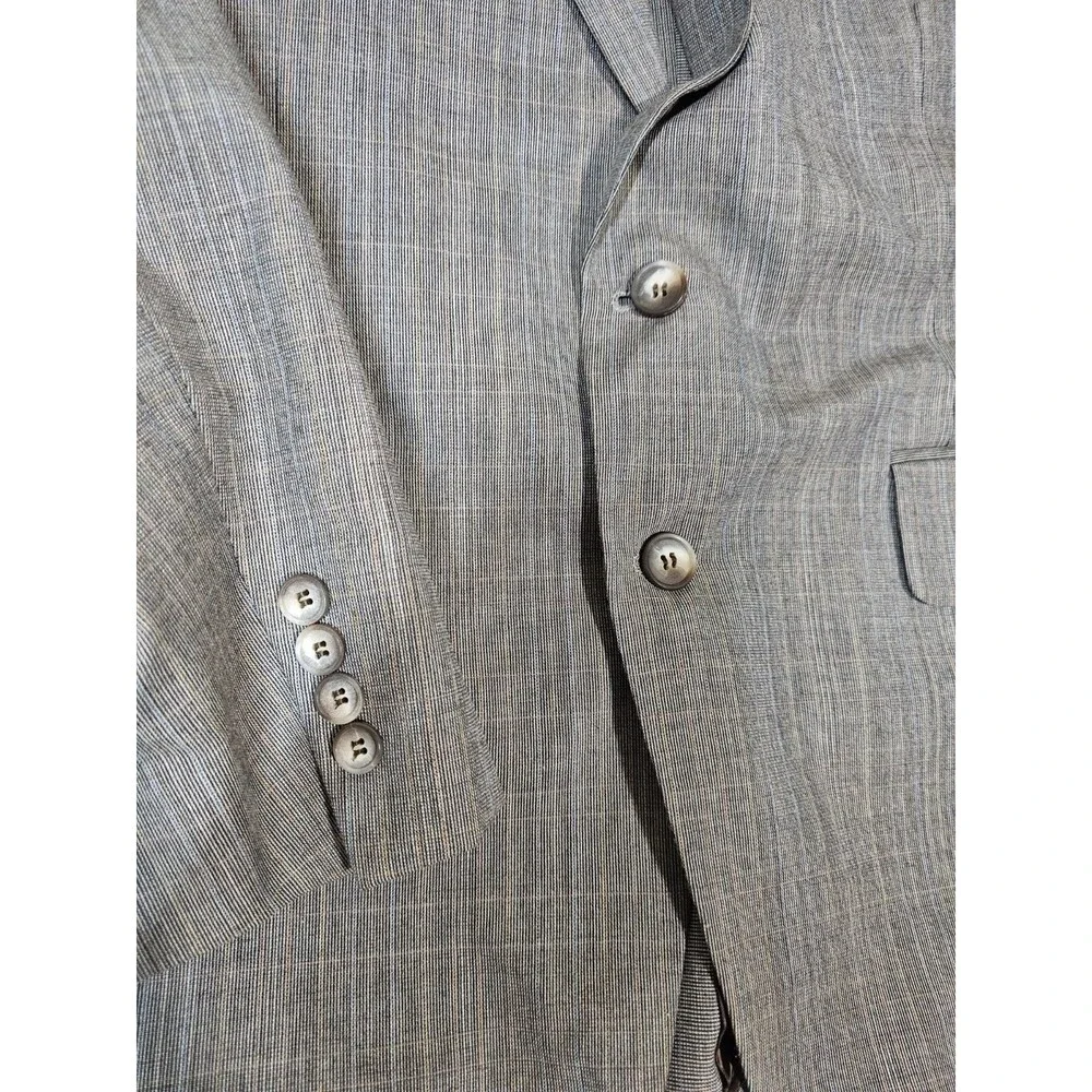 Vintage Austin Manor 3 Piece Suit Mens 42S 35x30 Grey Multi Micro Pinstripe Wool